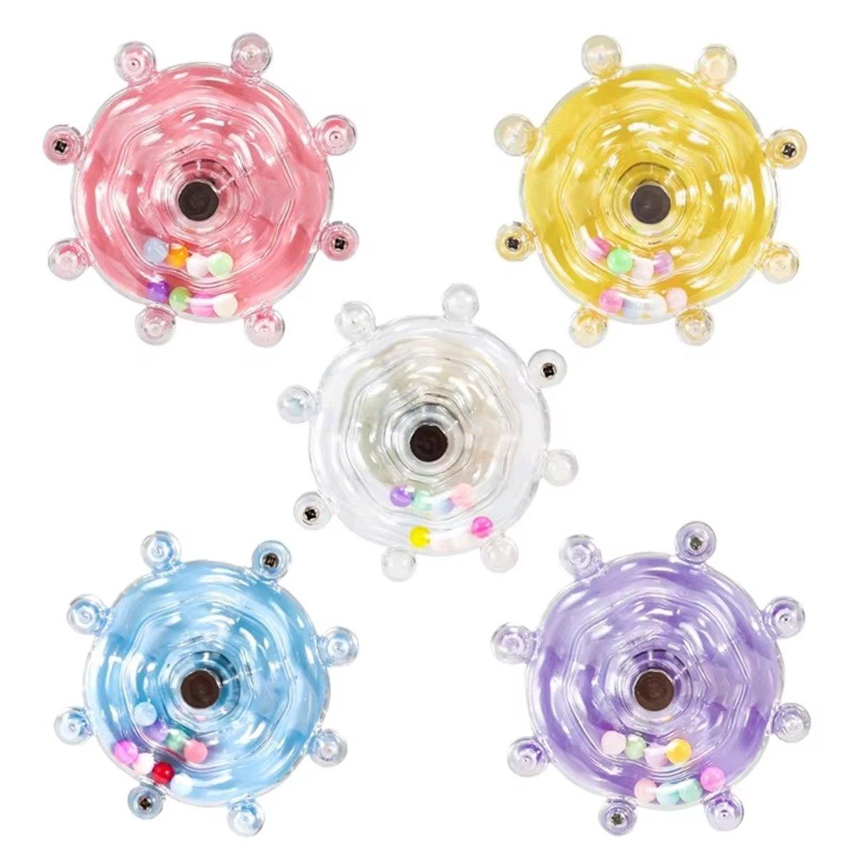Interactive Parrot Spinning Wheel Stress Relief Toy for Small Birds Durable - Yellow