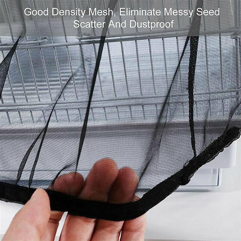 S Size Shell Skirt Mesh Cover Pet Bird Cage Guard Nylon Net Seed Catcher - White