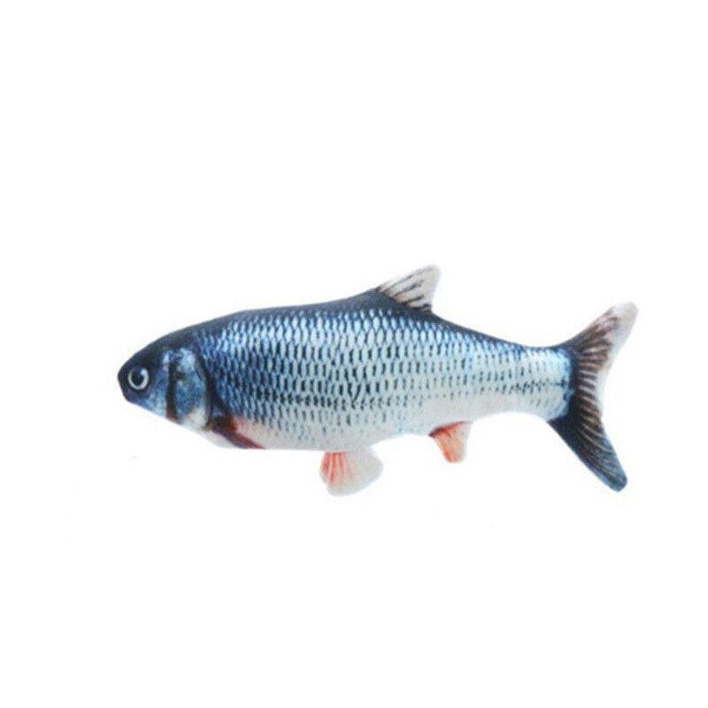 Electric Dancing Fish Kicker Cat Toy Wagging Realistic Moves Usb Rechargeable Au - Silver Arowana