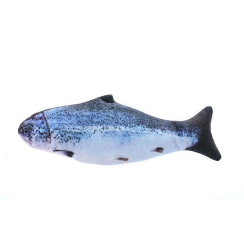 Electric Dancing Fish Kicker Cat Toy Wagging Realistic Moves Usb Rechargeable Au - Silver Arowana